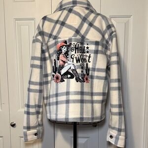 The perfect plaid coat for your next rodeo